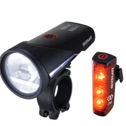 AURA 100 LINK LED Front Light/BLAZE LINK Rear Light USB Battery-powered Lighting Set with Screw Mount