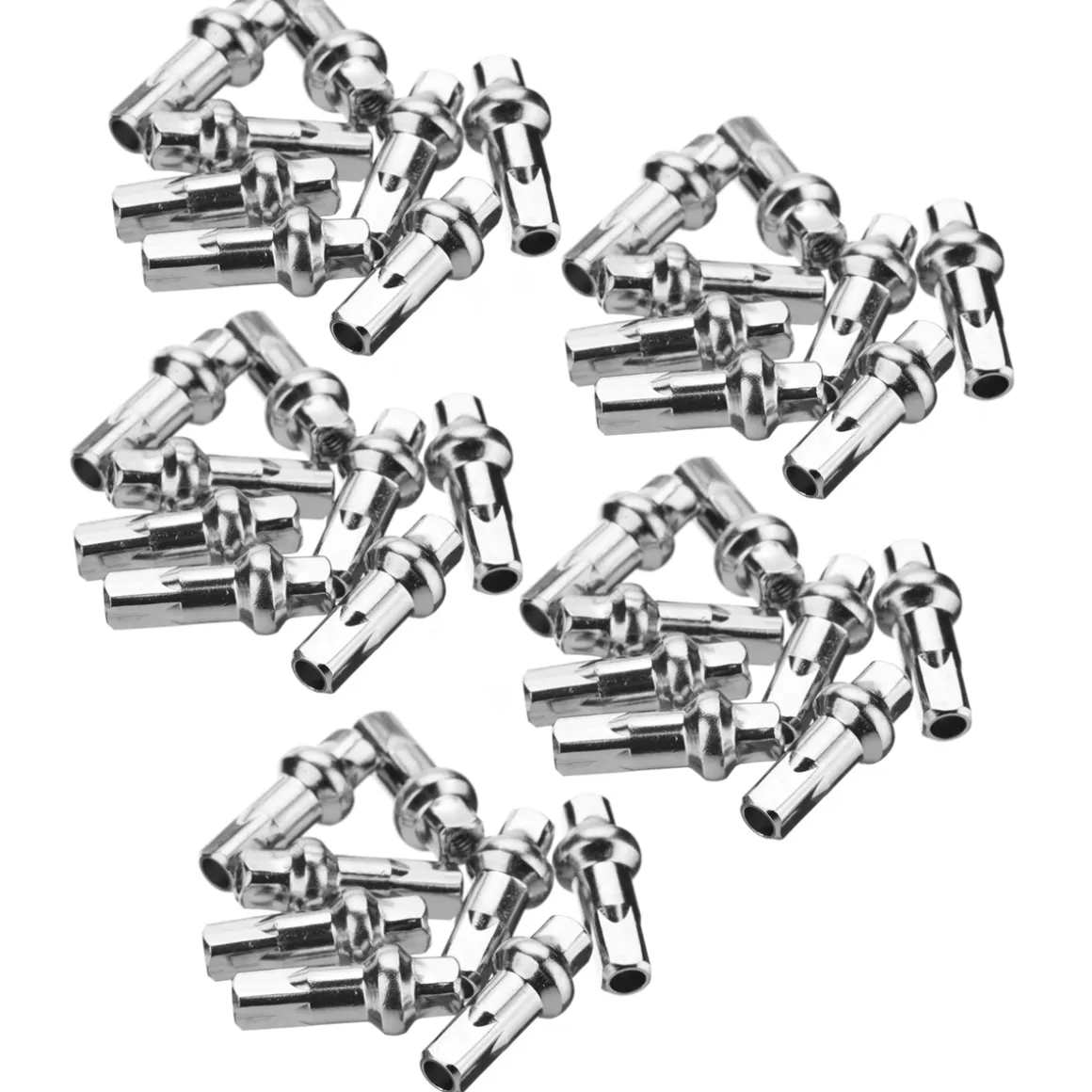 Brass Spoke Nipple DT Double Square Pro Lock®, silver, 40 pieces