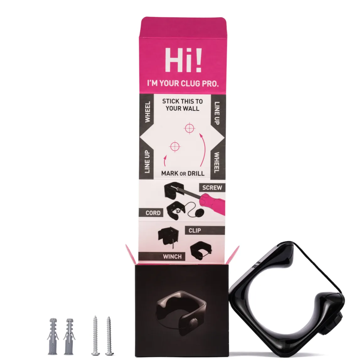 CLUG PRO MTB XL Wall Bracket 2.3"-2.7" Secured with Fidlock