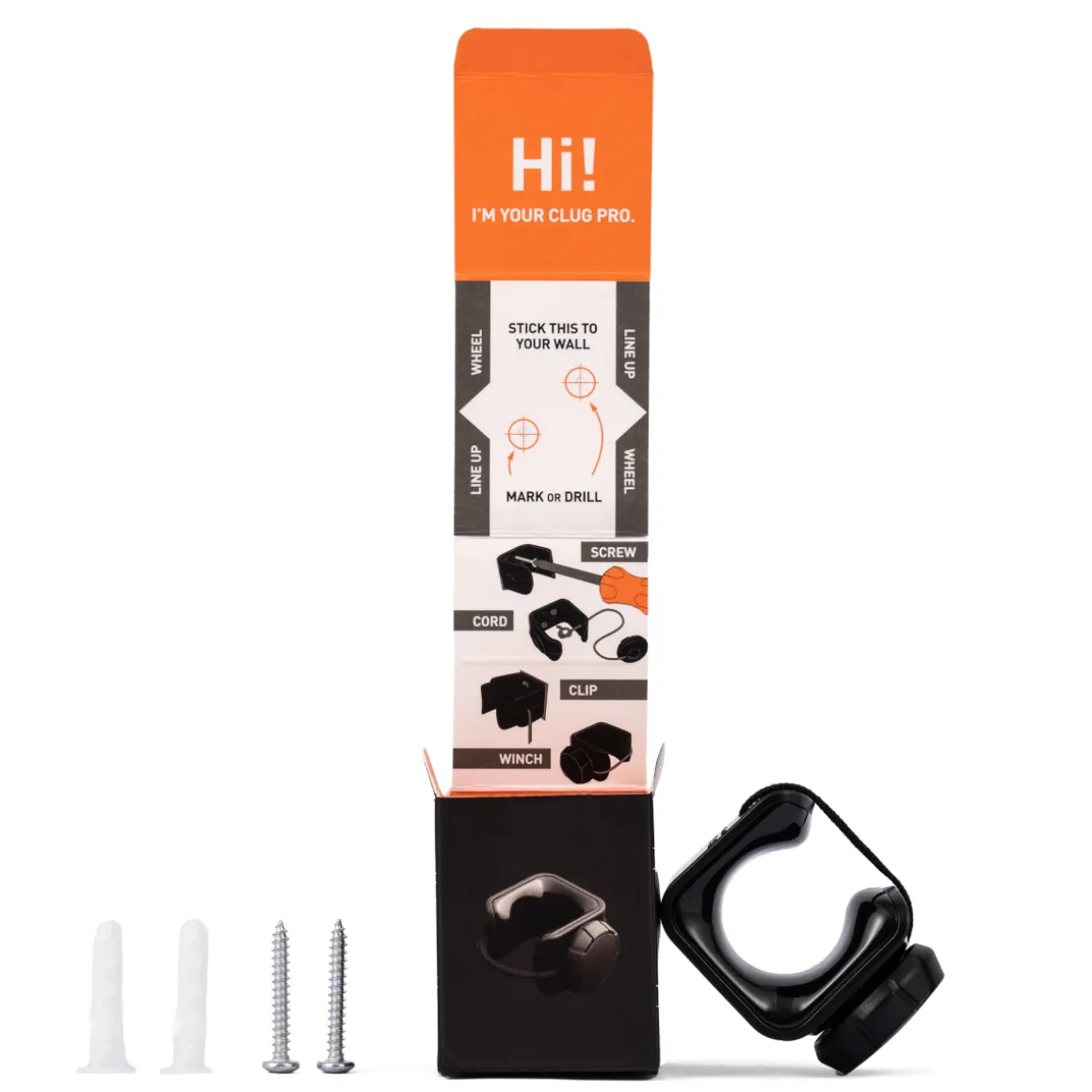 CLUG PRO ROADIE Bicycle Wall Bracket 1 "-1.25" Secured with Fidlock