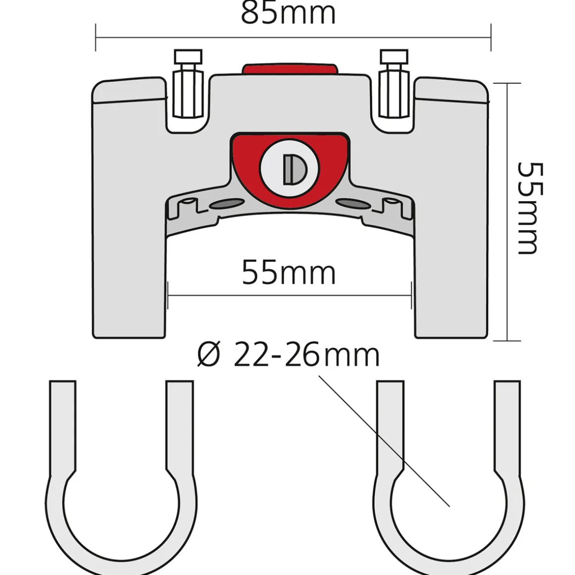 Handlebar Bracket – Lockable for Handlebar Ø 22-26 mm