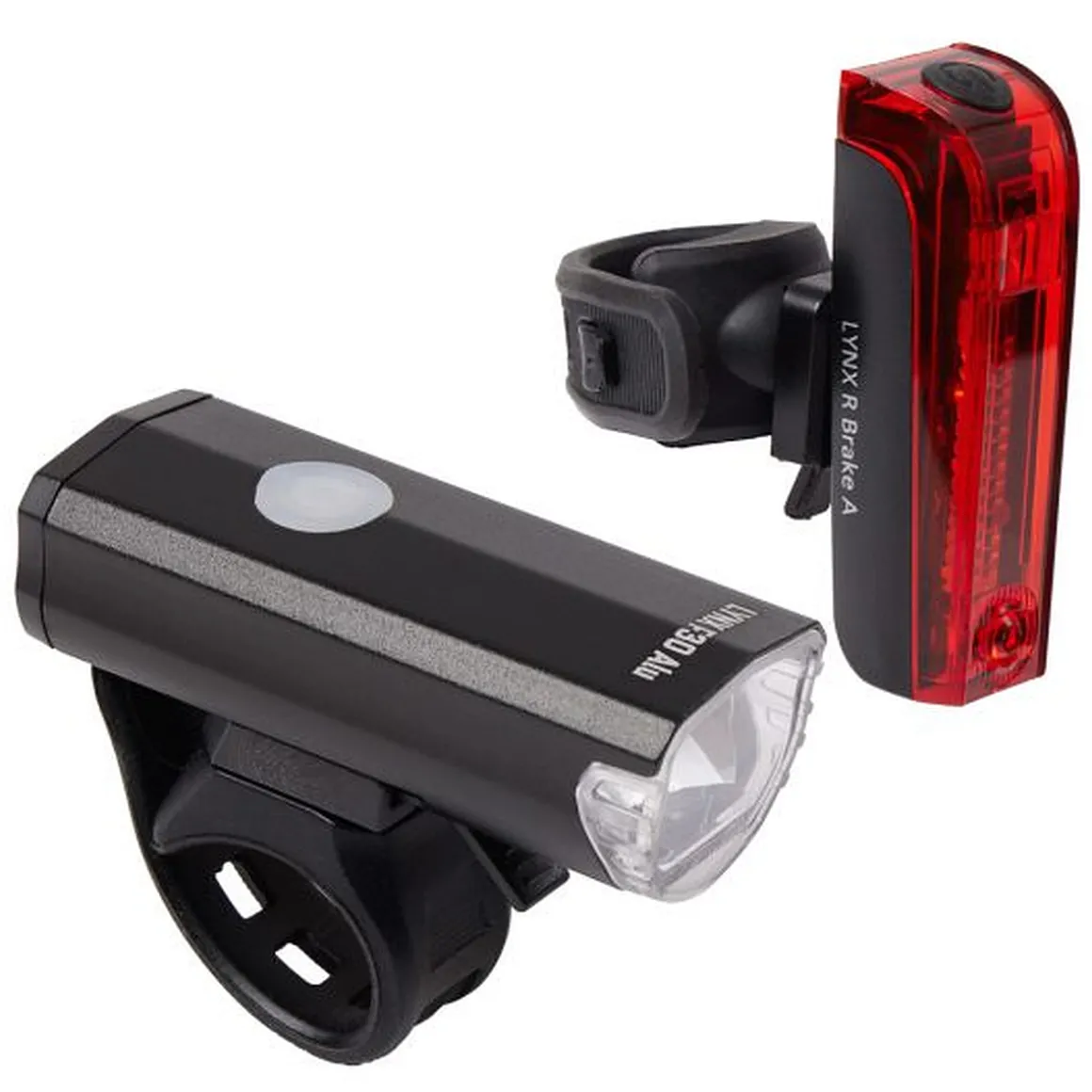 LYNX F30 Alu Front Light + LYNX R Brake A Rear Light Rechargeable Light Set